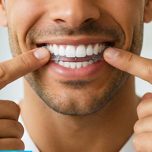 Applying an ONOSONIC whitening strip